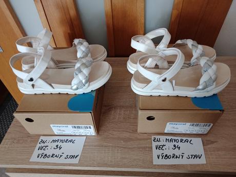 Dievčenské sandále zn.mayoral veľ.34, mayoral,34