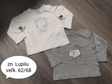 2x tričká s dlhým rukávom, lupilu,62
