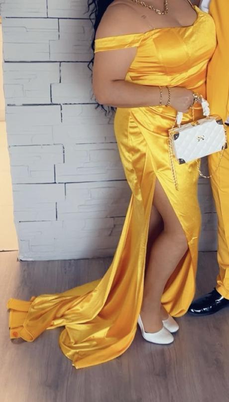 Žlté elegantne šaty, xxl