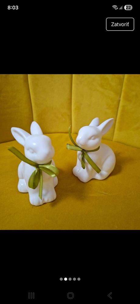 2ks keramicke biele zajaciky,