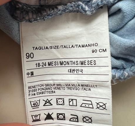 Šortky z jemnej rifloviny, benetton,86