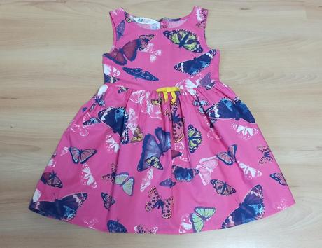 Šaty s motýľmi, h&m,110