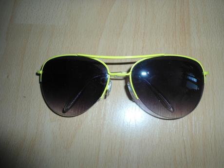 Zlto-zelene slnecne okuliare / pilotky, 