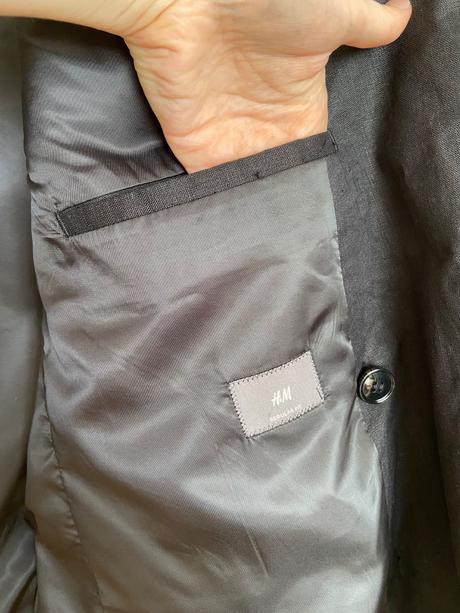 Pánske čierne dvojradové sako h&m, h&m,54