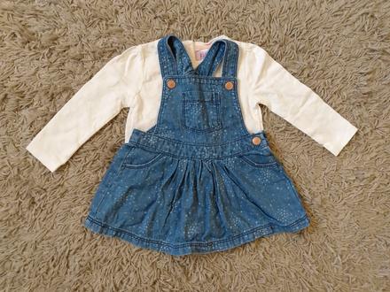 Šaty + tričko s dlhým rukávom, f&f,74