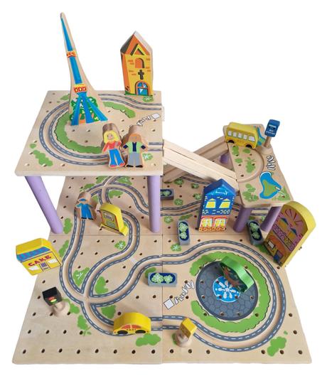 Drevena skladacka "mesto", 