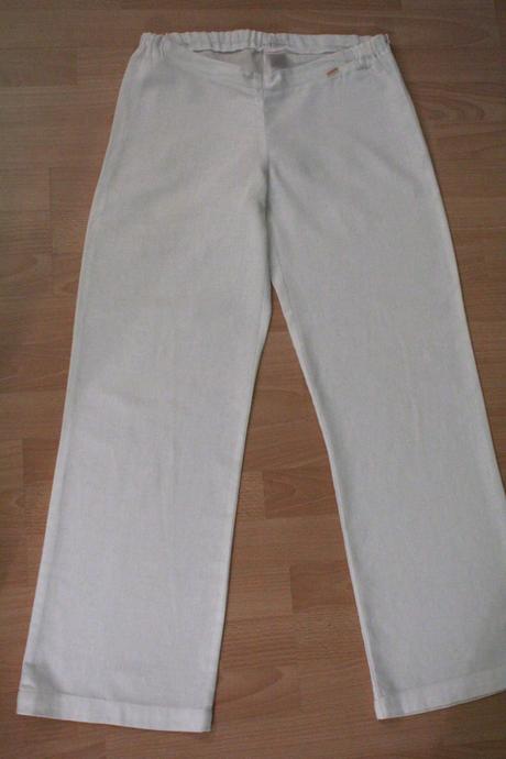 Tehotenské biele ľanové nohavice, zn. complicité, s