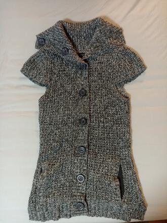 Dámsky/dievčenský sivý svetrík s krátkym rukávom,, f&f,s