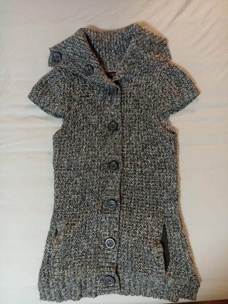 Dámsky/dievčenský sivý svetrík s krátkym rukávom,, f&f,s