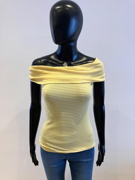 Žlto-biely pásikavý top s rolákom slovenka (m), slovenka,m