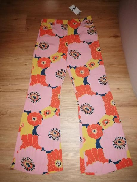 Zara kvetove hippies nohavice, zara,xl
