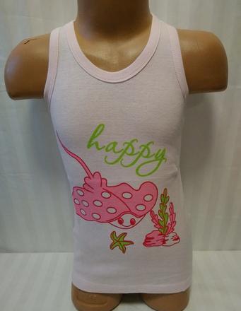 Dievčenské ružové tielko s motívom happy, v&k, 122, 122