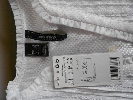 Biela blúzka, mango,s