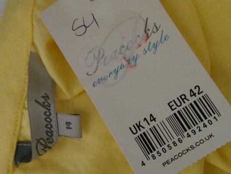 Dámsky žltý bavlnený top, peacocks, xl