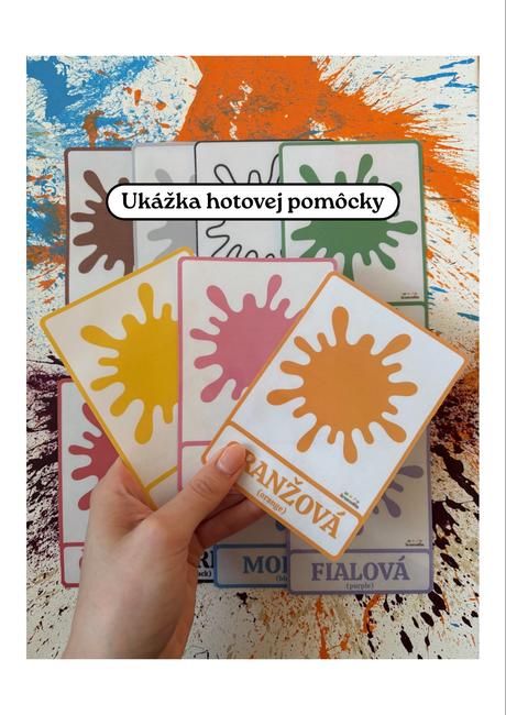 Farby - demonštračné kartičky v sj a aj, 