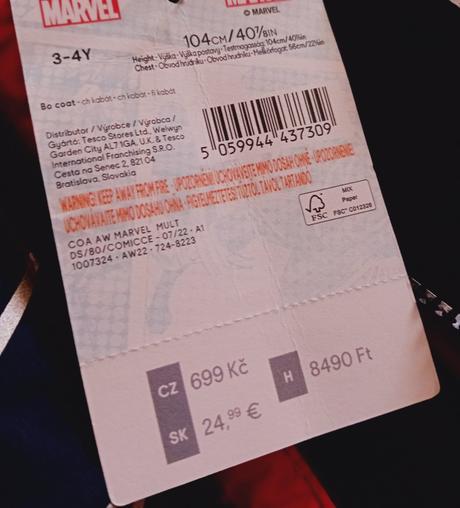 Teplá vetrovka spiderman, f&f,104