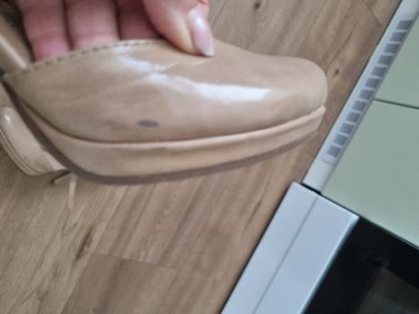 Krémové kožené lodičky tamaris 36, tamaris,36