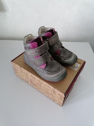 Prechodne kožene zvýšené topanky šedofialove, d.d.step,27