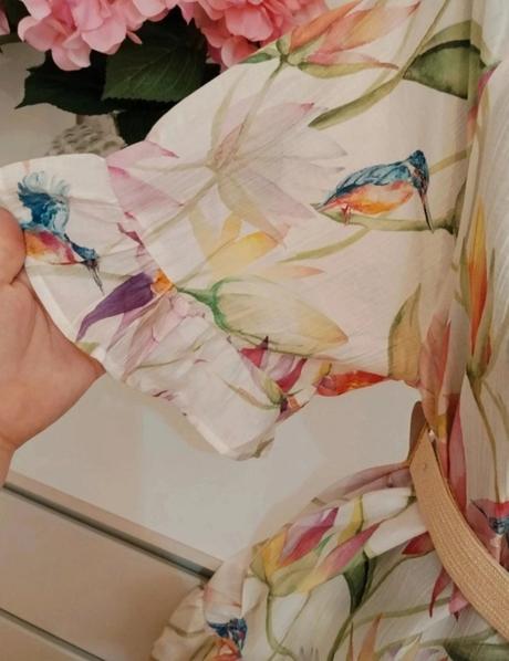 H&m nové kvetinové šaty s vtáčikmi, h&m,xs