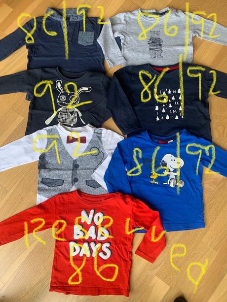 Tričká dlhy rukáv 86/92, 86–98