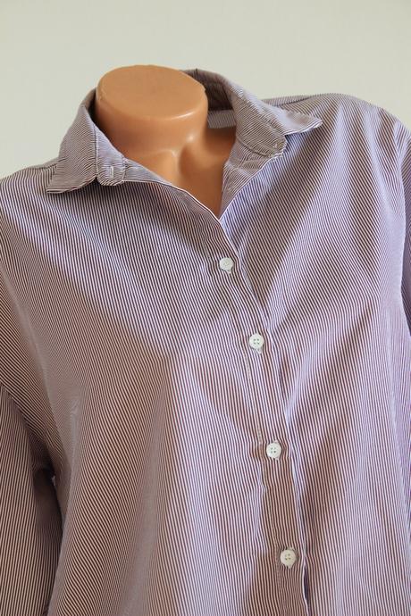 Fialovo biela bavlnená košeľa, eva minge, xs, xs