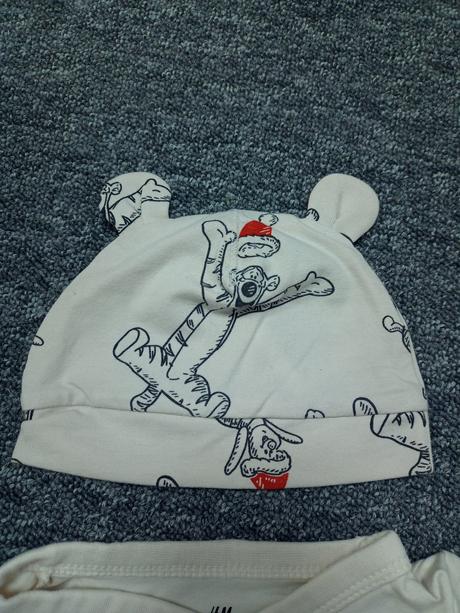 Vianočné body a čiapka - súprava, h&m,62