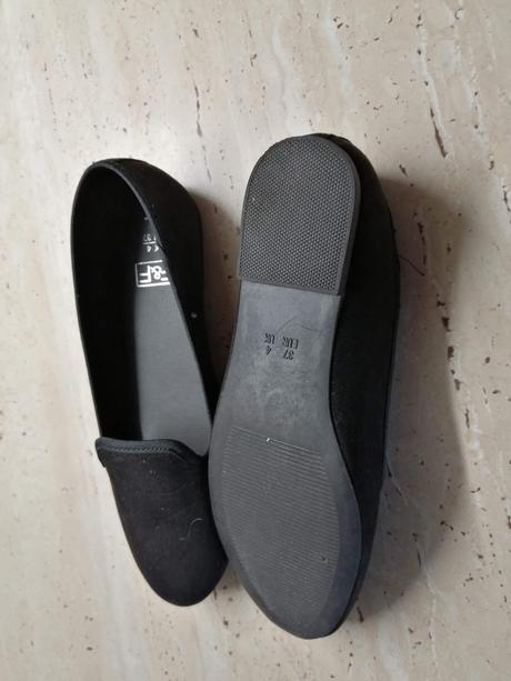 Čierne semišové balerínky, f&f,36 / 37