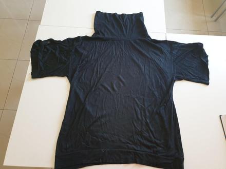 Čierne rolákové tričko s krátkym rukávom, l