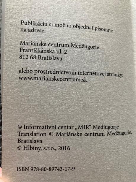 Posolstvá medjugorje (2016), 