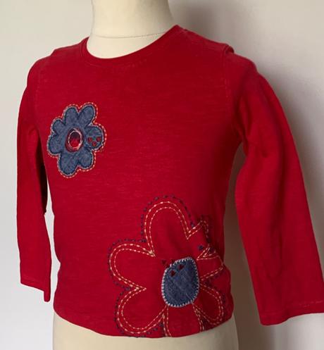 Next červené tričko s kvietkom, next,104