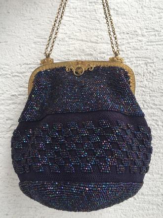 Krasna starozitna kabelka vysivana goralikmi rucna,