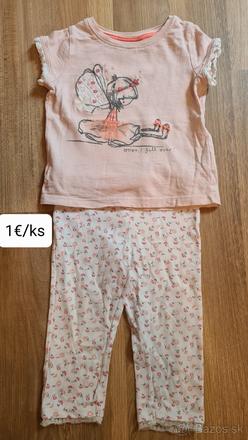 Leginy + tričko s krátkym rukavom lososove, next,80