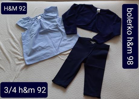 Blúzka, 3/4legínky a bolerko,všetko h&m, 86–98