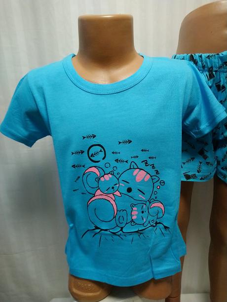 Dievčenské modré pyžamo mačičky, v & k, 104-110, 110