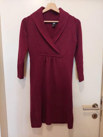 Svetrove saty h&m bordovofialove, vel. s, h&m,s