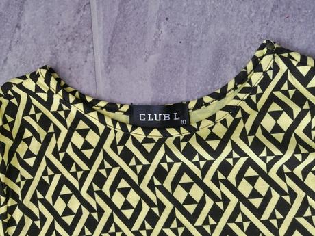 Žlté vzorované šaty clubl, v36-38, 36