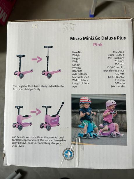 Mini micro deluxe plus pink odrazadlo a kolobezka,