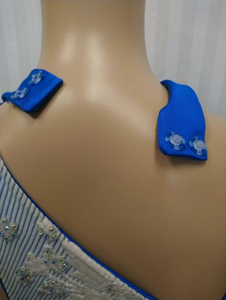 Dámsky kostým tanečnica - modro biele šaty, s,