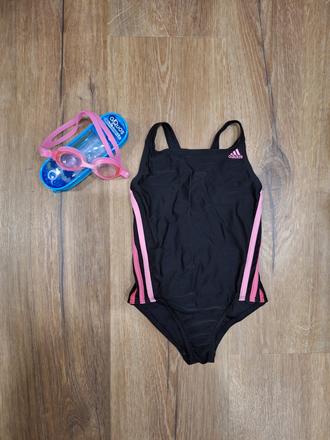 Plavky + plavecké okuliare, adidas,122
