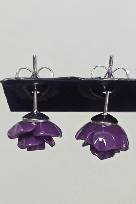 Oceľové náušnice - ružičky,