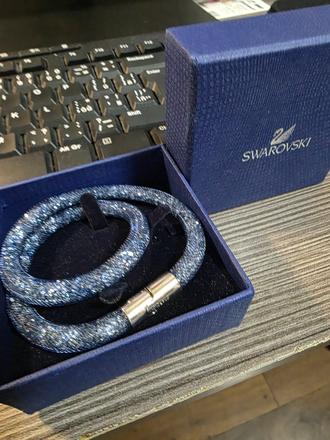 Swarovski stardust double bracelet modrý, swarovski