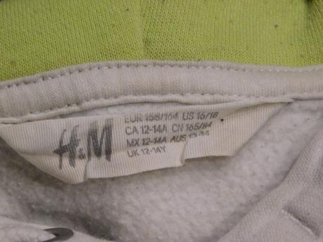 Šedá mikina, h&m,158