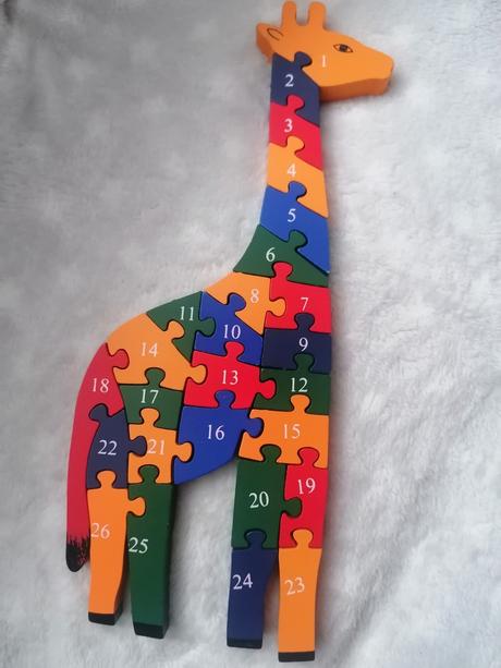 Drevené puzzle žirafa, 