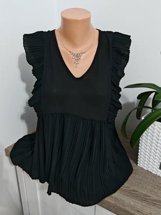 Čierna lahučká blúzka peplum m, m