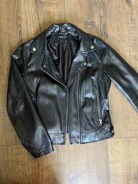 Kožená motorkarska bunda, sinsay,s