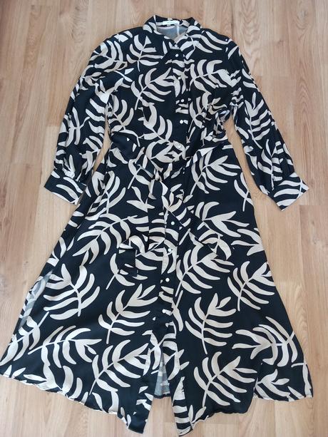 Čierne košeľové šaty s opaskom reserved 38/40 m/l, reserved,l