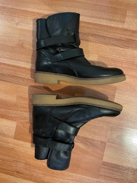 Celokožené clenkové čižmy zateplené s kožušinkou, 40