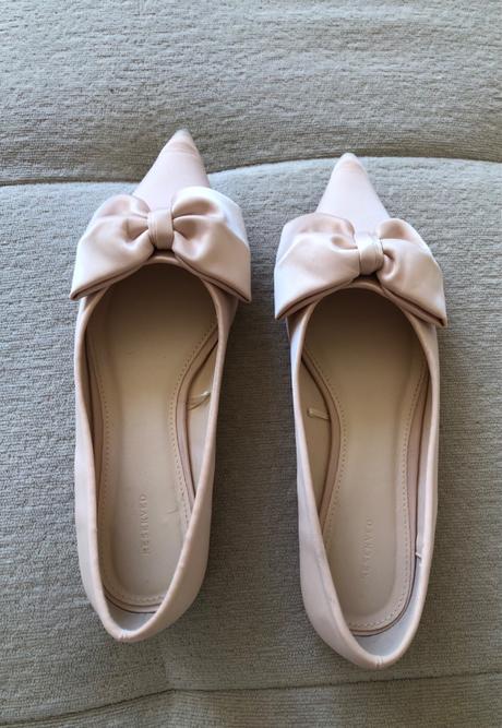 Krémové baleríny s mašľami reserved, 38, reserved,38