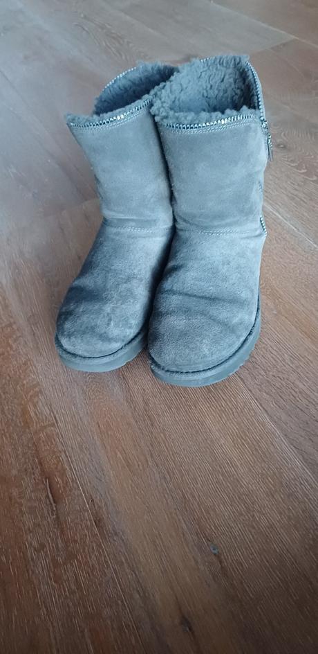 Kožené snehule classic ugg šede s prímesou vlny, ugg,40