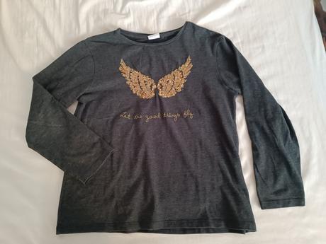 Tričko s dlhým rukávom -krídla, zara,140
